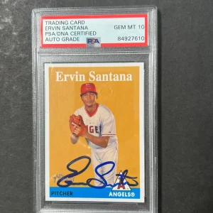 2007-08 Topps Heritage #264 Ervin Santana Signed Card AUTO 10 PSA/DNA Slabbed An