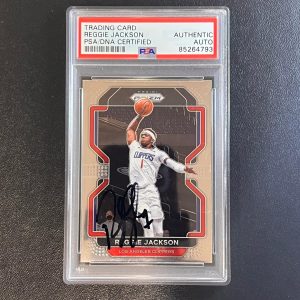 2021-22 Panini Prizm #213 Reggie Jackson Signed Card AUTO PSA Slabbed Clippers