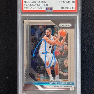 2018-19 Panini Prizm #20 Nicolas Batum Signed Card AUTO 10 PSA Slabbed Hornets