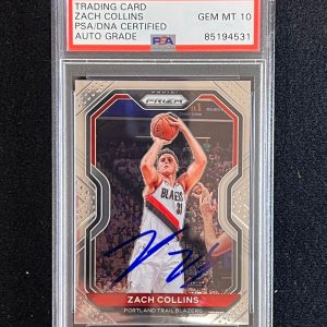 2020-21 Panini Prizm #6 ZACH COLLINS Signed Card AUTO 10 PSA/DNA Slabbed Blazers