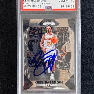 2017-18 Panini Prizm #108 KENT BAZEMORE Signed Card AUTO 10 PSA/DNA Slabbed Hawk