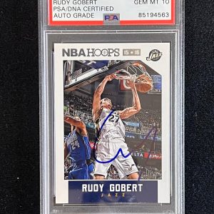 2015-16 Panini Hoops #138 Rudy Gobert Signed AUTO 10 PSA/DNA Slabbed Jazz