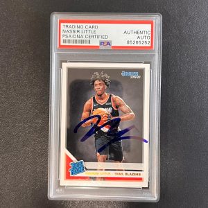 2019-20 Donruss Rated Rookie #223 Nassir Little Signed Rookie Card AUTO PSA Slab
