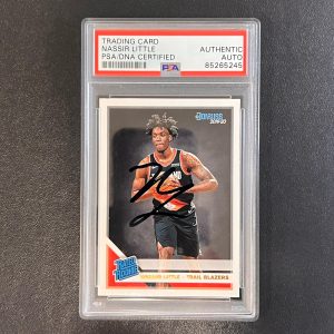 2019-20 Donruss Rated Rookie #223 Nassir Little Signed Rookie Card AUTO PSA Slab