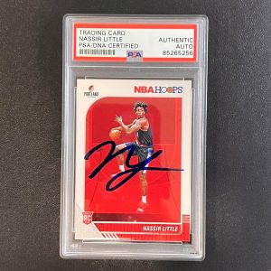2019-20 NBA Hoops #220 Nassir Little Signed Rookie Card AUTO PSA Slabbed RC Blaz