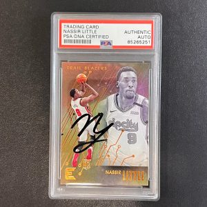 2019-20 Panini Chronicles Essentials #222 Nassir Little Signed AUTO PSA Slabbed
