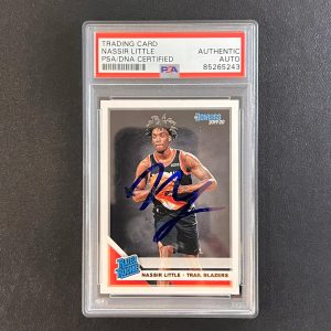 2019-20 Donruss Rated Rookie #223 Nassir Little Signed Rookie Card AUTO PSA Slab
