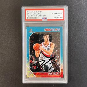 2019-20 Panini NBA Hoops #159 ZACH COLLINS Signed Card AUTO PSA Slabbed Blazers