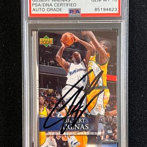 2007-08 Upper Deck First Edition #200 Gilbert Arenas Signed Card AUTO PSA Slabbe