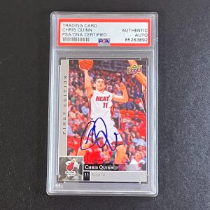 2009-10 Upper Deck First Edition #85 Chris Quinn Signed Card AUTO PSA Slabbed He