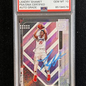 2019-20 Panini Status #17 Landry Shamet Signed Card AUTO 10 PSA/DNA Slabbed 76er