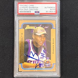 2003-04 Topps Bowman RC #135 Leandro Barbosa Signed Card AUTO PSA Slabbed Suns