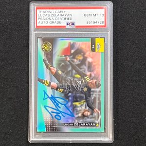 2022 Topps MLS #19 Lucas Zelarayan signed Card PSA/DNA AUTO 10 Crew