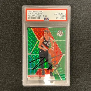 2019-20 Panini Mosaic #45 ZACH COLLINS Signed Card AUT0 PSA Slabbed Blazer