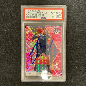 2019-20 Panini Mosaic #86 Jonas Valanciunas Signed Card AUTO PSA Slabbed Grizz