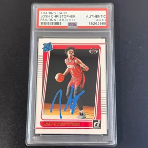 2021-22 Panini Donruss Rated Rookie #250 Josh Christopher Signed Card AUTO PSA S