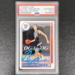 2021-22 Panini Hoops #13 Aleksej Pokusevski Signed Card AUTO PSA Slabbed Thunder