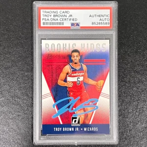 2018-19 Panini Donruss Rookie Kings #28 TROY BROWN JR. Signed Card AUTO PSA Slab