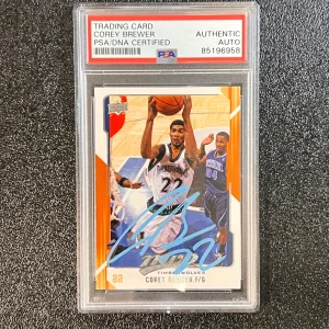 2008-09 Upperdeck MVP #92 Corey Brewer Signed Card AUTO PSA Slabbed RC Timberwol