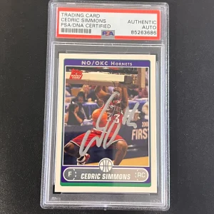 2006-07 Topps Rookie Card #233 Cedric Simmons Signed Card AUTO PSA Slabbed Horne