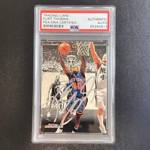 1999-2000 Fleer Skybox Dominion #164 Kurt Thomas Signed Card AUTO PSA Slabbed Kn