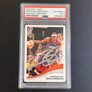 2007-08 WNBA Trading Cards #71 Rebekkah Brunson Signed Card PSA Slabbed AUTO Mon