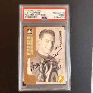 2005-06 In The Game Heroes and Prospects #11 Milt Schmidt Signed Card AUTO PSA S