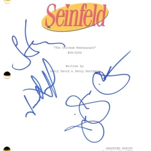 Jerry Seinfeld, Julia & Jason Signed Autograph The Chinese Restaurant Screenplay