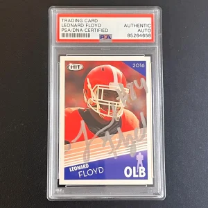 2016-17 Sage Hit Football #6 Leonard Floyd Signed Card PSA Auto Slabbed Georgia