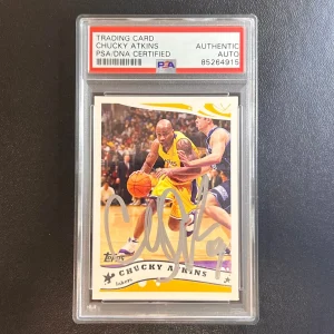2005-06 Topps #126 Chucky Atkins Signed Card AUTO PSA Slabbed Lakers