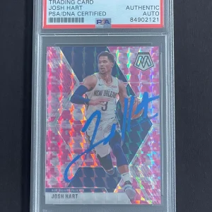 2019-20 Panini Mosaic #156 Josh Hart Signed Card PSA Slabbed Pelicans