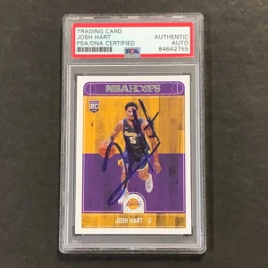 2017-18 NBA Hoops #280 JOSH HART Signed Card AUTO PSA Slabbed RC Lakers