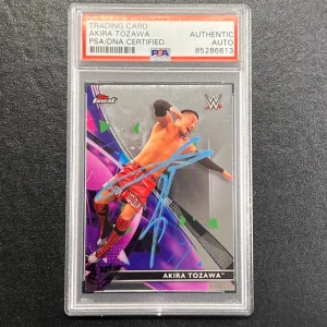 2021 Topps Finest RAW #2 Akira Tozawa Signed Card AUTO PSA Slabbed WWE
