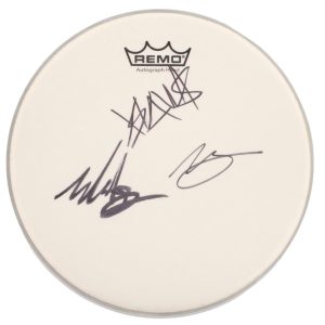 Blink-182 Band Signed Autograph 10" Drumhead Travis Barker Mark Hoppus Matt JSA