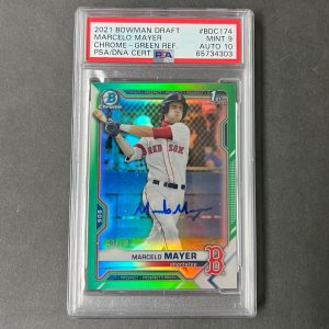2021 Bowman Chrome Green 1st #BDC-174 Marcelo Mayer Signed Card PSA 9 AUTO 10 RC