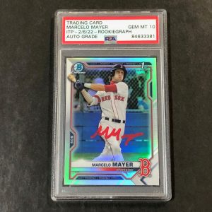 2021 Bowman Chrome Refractor 1st #BDC-174 Marcelo Mayer Signed Card PSA AUTO 10