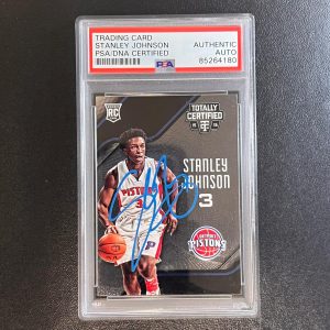2015-16 Panini Totally Certified #200 Stanley Johnson Signed Card AUTO PSA Slabb