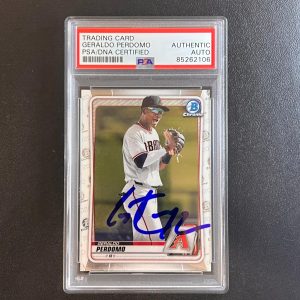 2020 Topps Bowman Chrome #BD-89 Geraldo Perdomo Signed Card PSA Slabbed AUTO Dia