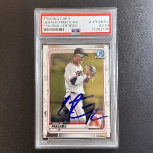 2020 Topps Bowman Chrome #BD-89 Geraldo Perdomo Signed Card PSA Slabbed AUTO Dia