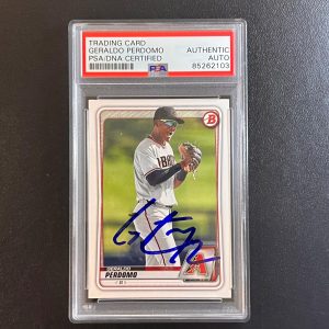 2020 Topps Bowman #BD-89 Geraldo Perdomo Signed Card PSA Slabbed AUTO Diamondbac