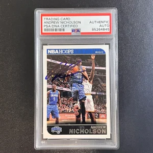 2014-15 Panini NBA Hoops #44 Andrew Nicholson Signed Card AUTO PSA Slabbed Magic