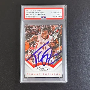2013-14 Panini Prestige #149 Thomas Robinson Signed Card PSA Slabbed Trailblazer