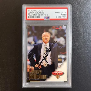 1997 Fleer/SkyBox NBA Hoops #249 Lenny Wilkens Signed Card AUTO PSA Slabbed Hawk