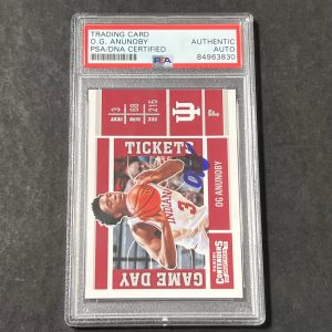 2017-18 Panini Contenders Draft Picks #N12 Og Anunoby Signed Card AUTO PSA Slabb