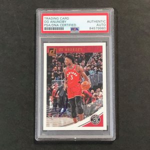 2018-19 Donruss #23 OG ANUNOBY Signed Card AUTO PSA Slabbed Raptors
