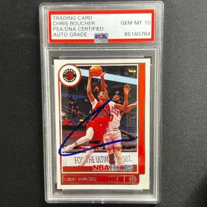2021-22 Panini Hoops #129 Chris Boucher Signed Card AUTO 10 PSA Slabbed Raptors