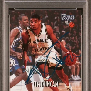 1997 Score Board Basketball Rookies #1 Tim Duncan Signed Card AUTO PSA/DNA Slabb