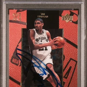 1999-2000 Upper Deck Ovation #48 Tim Duncan Signed Card AUTO PSA Slabbed Spurs