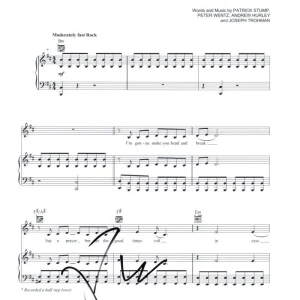 Pete Wentz Fall Out Boy Signed Autograph Thnks Fr Th Mmrs Sheet Music w/ JSA COA