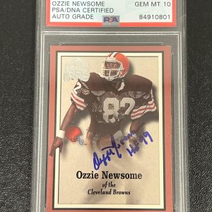 2000 Fleer #5 Ozzie Newsome Signed Card AUTO 10 PSA slabbed Browns